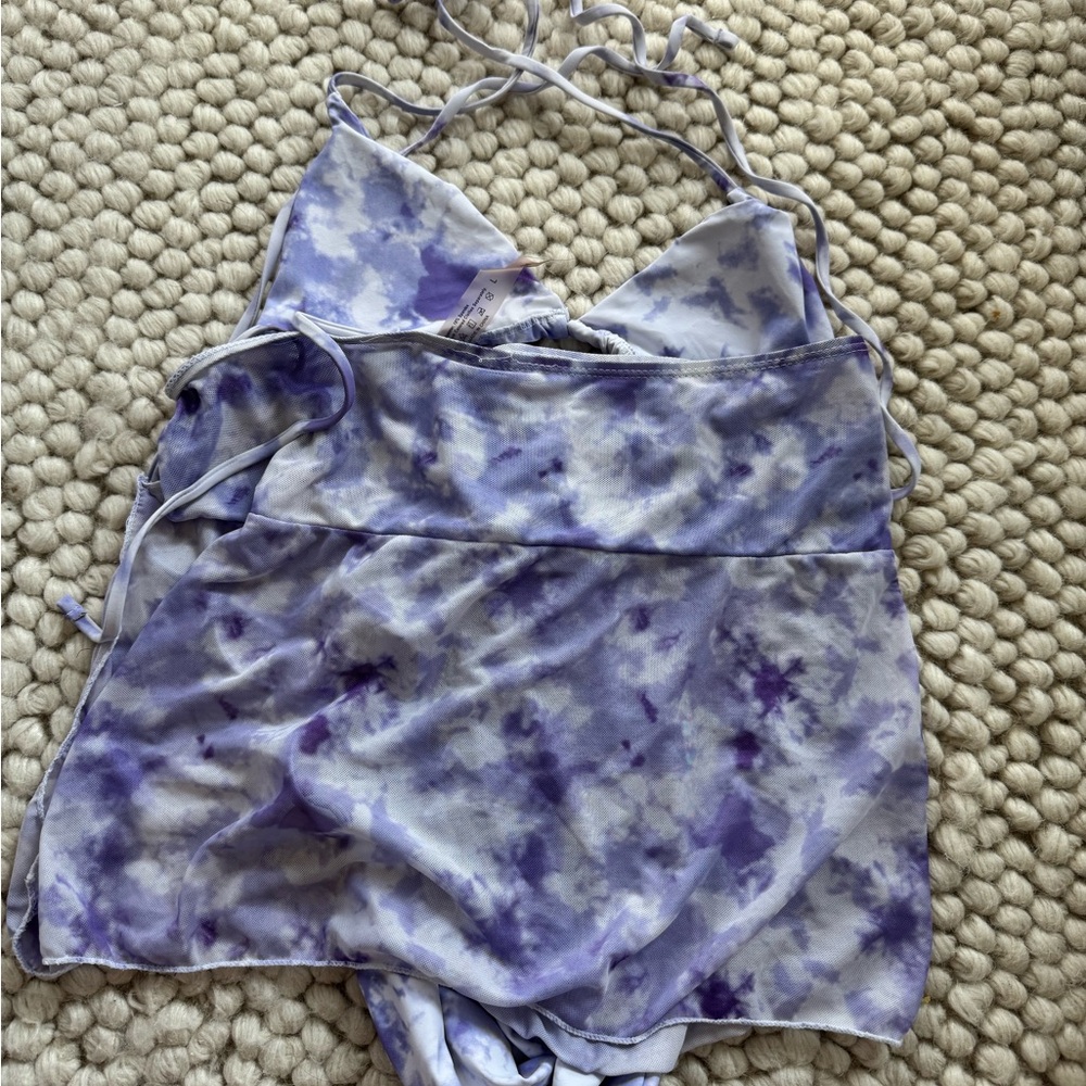 SHEIN Purple Tie-Dye Bikini with Triangle Top - Picture 5 of 5